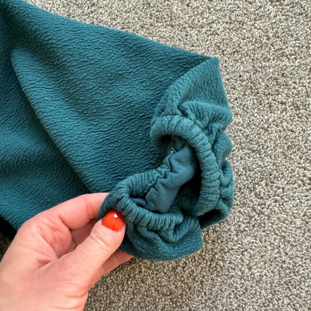 Maeve Teal Wrap Crop Top - Picture 11 of 12